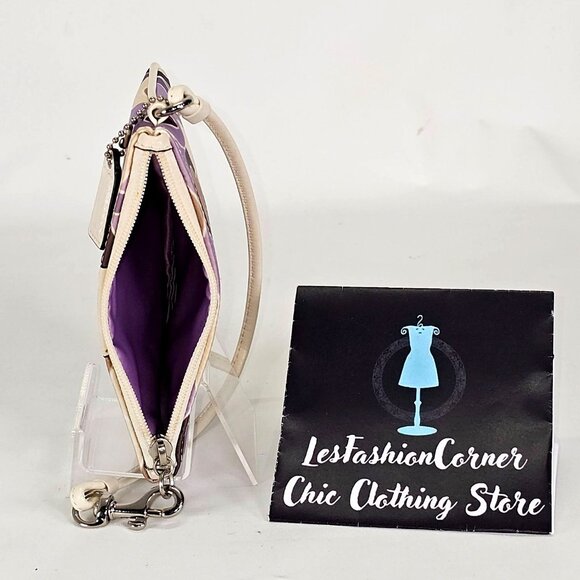 Coach Signature Women's Canvas Wristlet Clutch Purse 119 - Picture 8 of 13